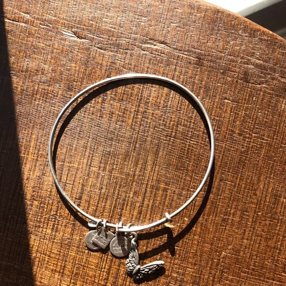 Two Alex and Ani bracelets the Sister and Butterfly Bracelets - Picture 3 of 8